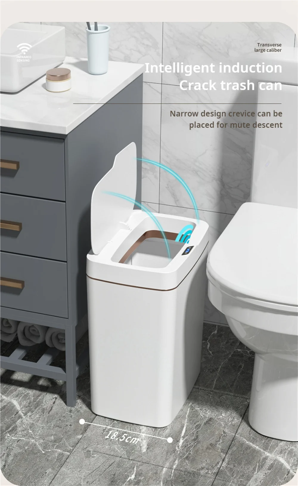 Cestino Intelligente per Bagno con Insaccamento Automatico 15L