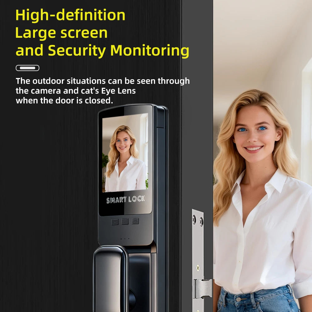 Serratura Smart con Riconoscimento Facciale 3D, Impronta Digitale e App Wishome