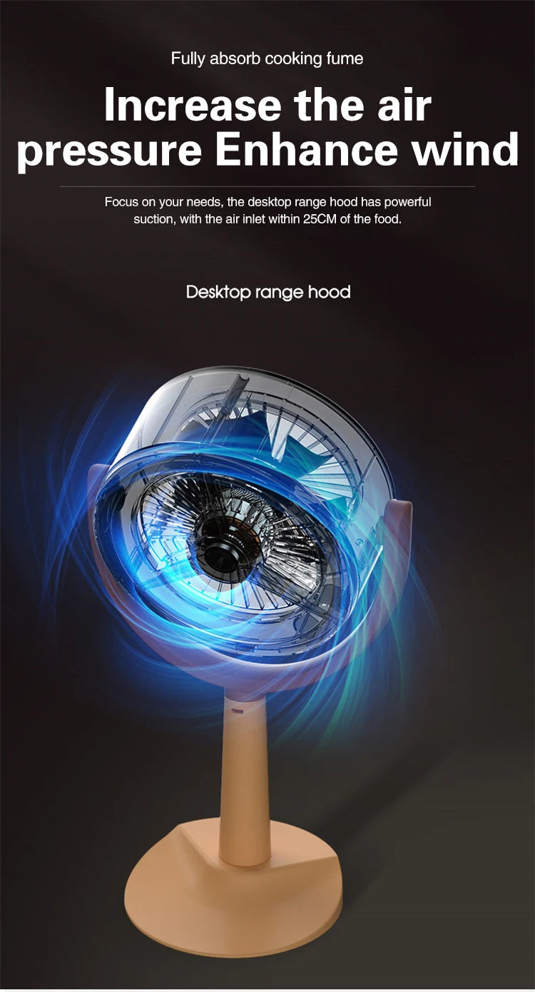 Mini Cappa Aspirante da Tavolo - Purificatore Portatile per Cucina, Ristorante, Hotpot e Barbecue