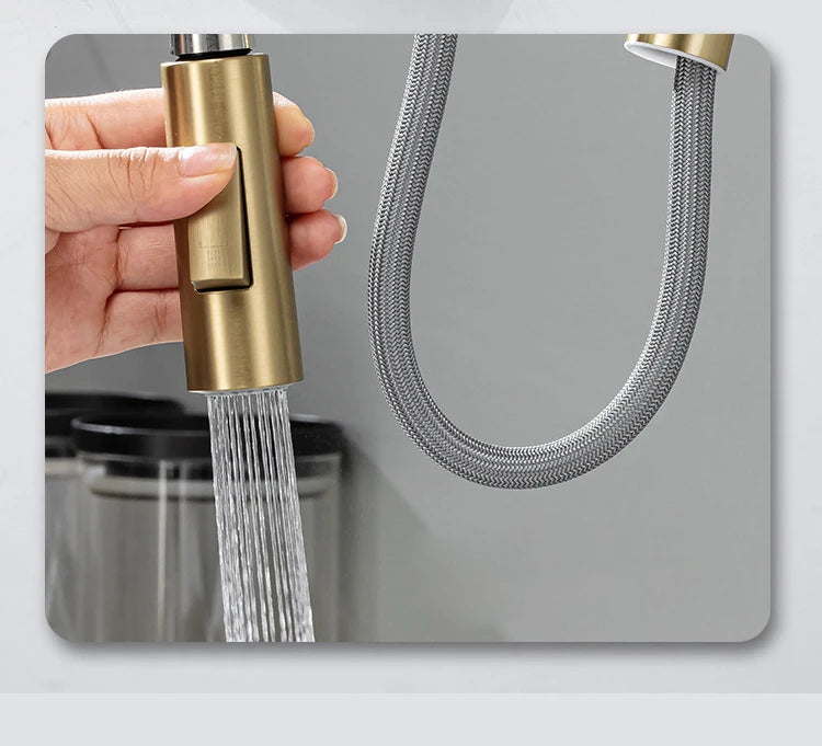 Rubinetto Cucina Smart con Sensore Touch e Movimento - Miscelatore Estraibile Oro