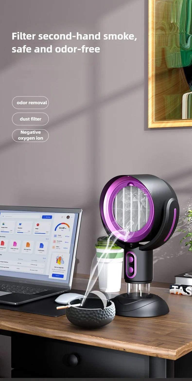 Mini Cappa Aspirante da Tavolo TINSOL - Purificatore Aria con Sterilizzazione e Ricarica USB