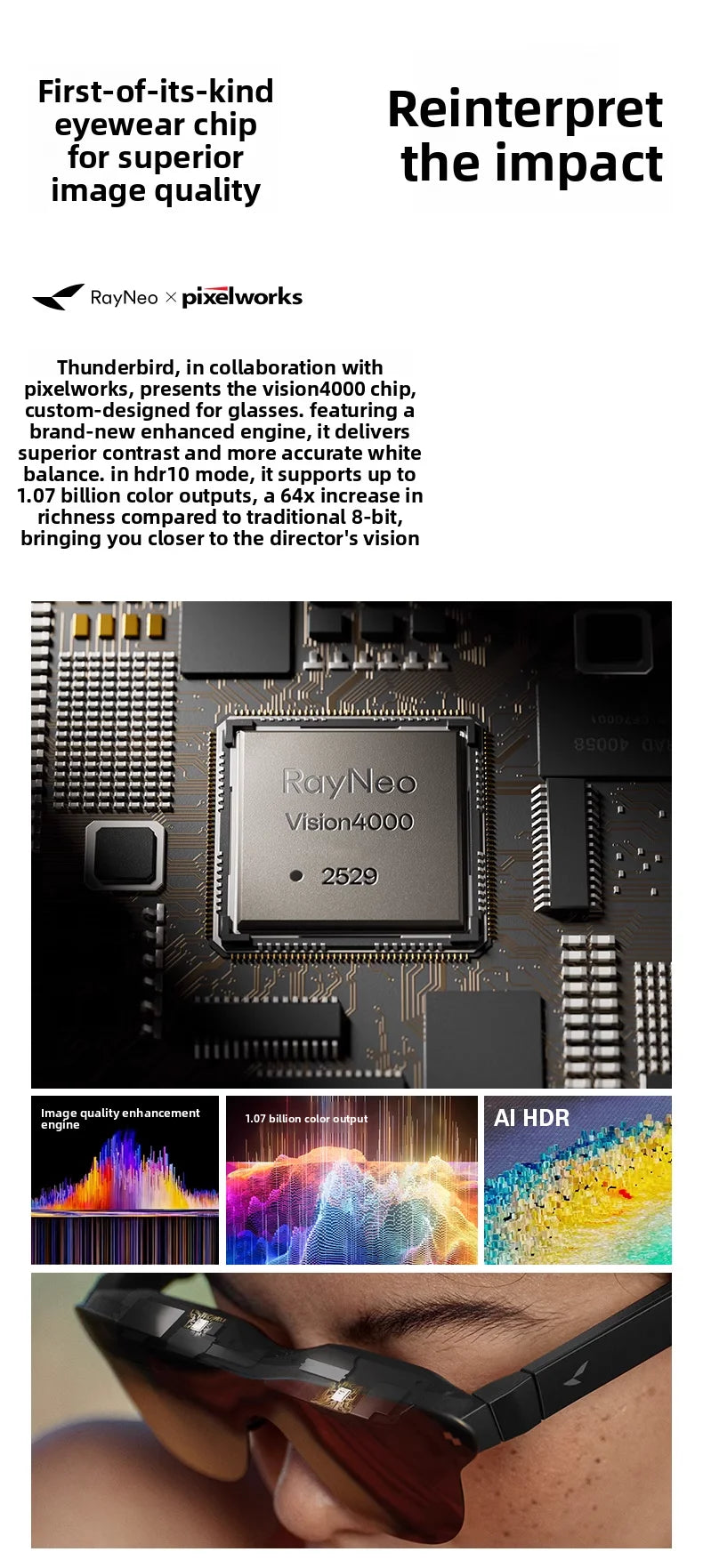 Occhiali AR TCL RayNeo Air 4 Pro - Display 135" 3D HD Cinema Privato Portatile