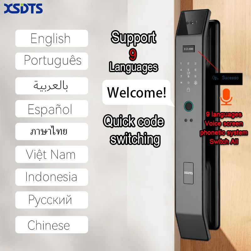 Serratura Smart WiFi con Riconoscimento Facciale 3D e Telecamera Integrata