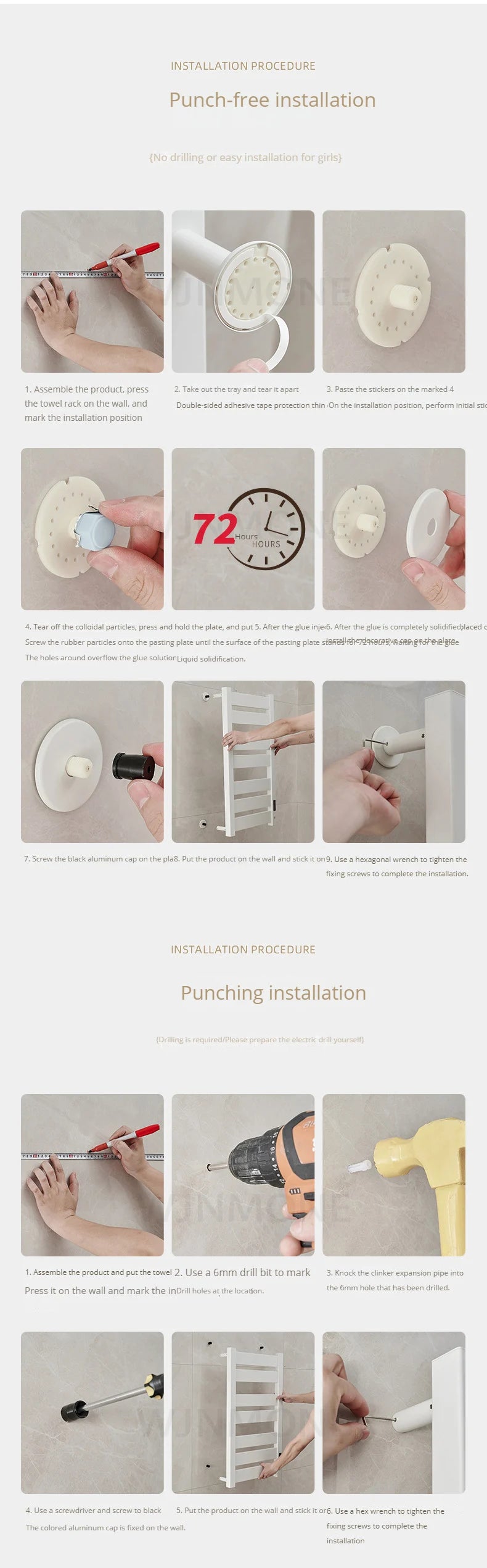 Scaldasalviette Elettrico Smart WiFi - Termoarredo da Parete per Bagno e Cucina