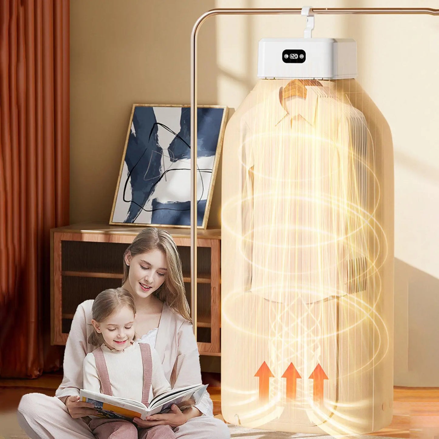 Stendibiancheria Elettrico Portatile Salvaspazio Multifunzionale per Asciugatura Rapida Biancheria