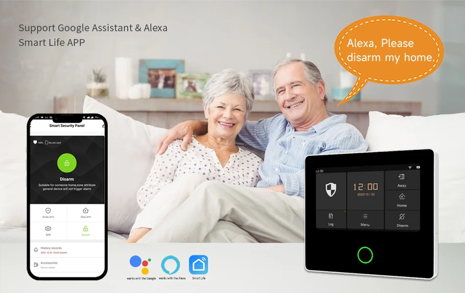 Kit Allarme Casa WiFi Smart con Display Touch 4.3" - Sistema Antifurto Wireless Tuya con 10 Lingue e Controllo App