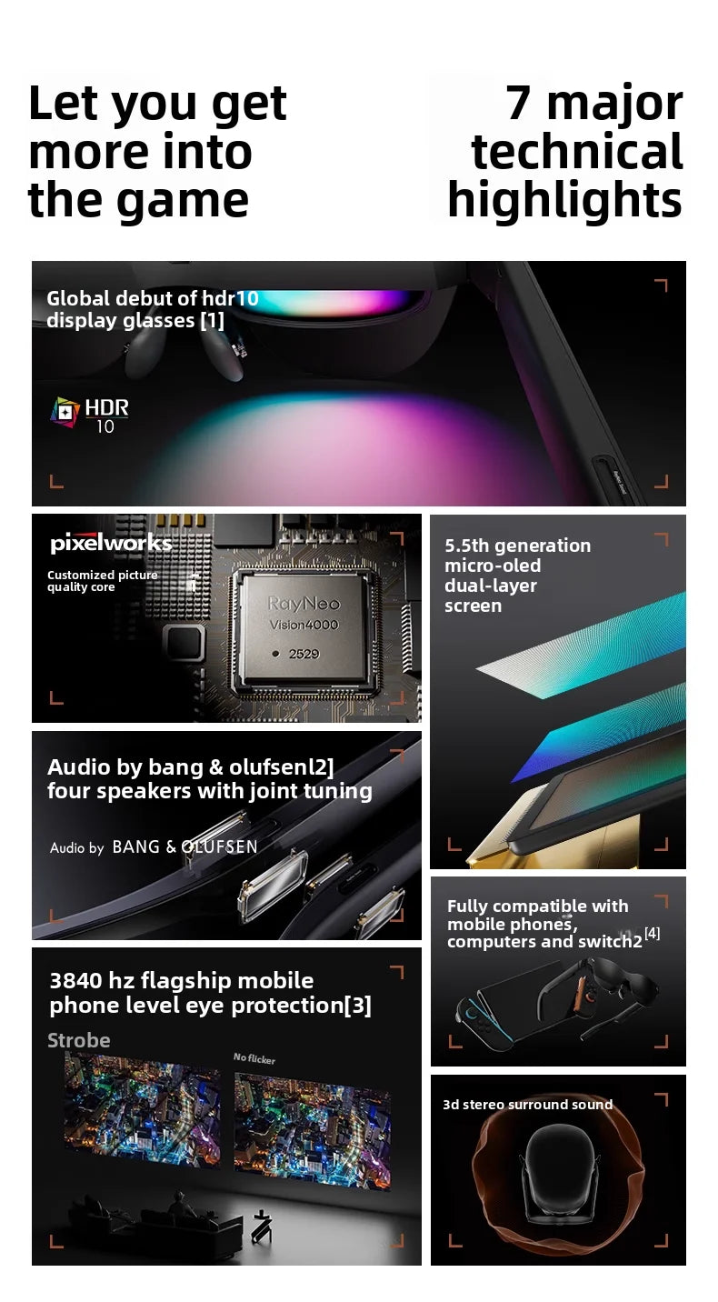 Occhiali AR TCL RayNeo Air 4 Pro - Display 135" 3D HD Cinema Privato Portatile