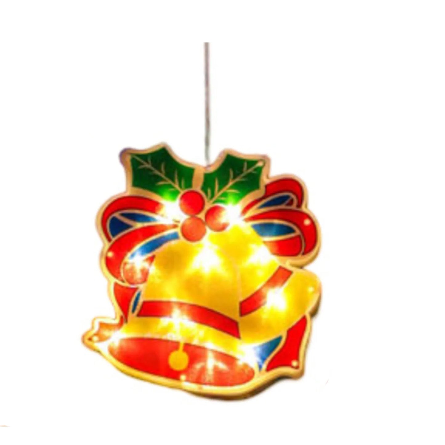 Decorazione Natalizia Luminosa con Ventosa - Pupazzo di Neve e Babbo Natale per Finestre