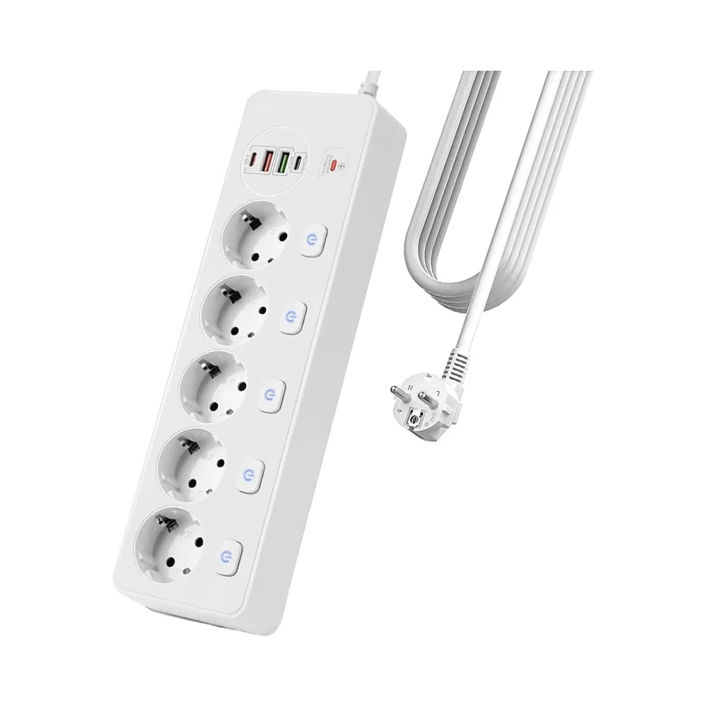 Ciabatta Multipresa Smart con Porte USB e Type-C - Controllo Indipendente, Protezione da Sovraccarico, Prese Multiple