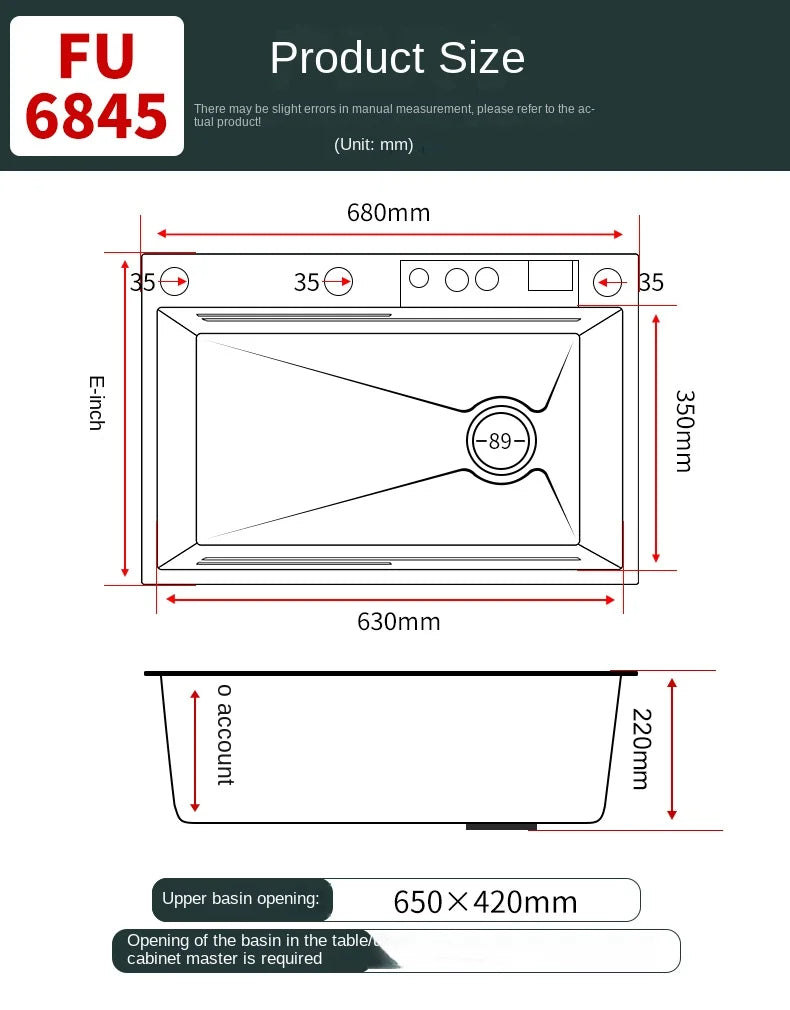 Lavello Cucina Acciaio Inox 304 Nano Black con Rubinetto Digitale a Cascata