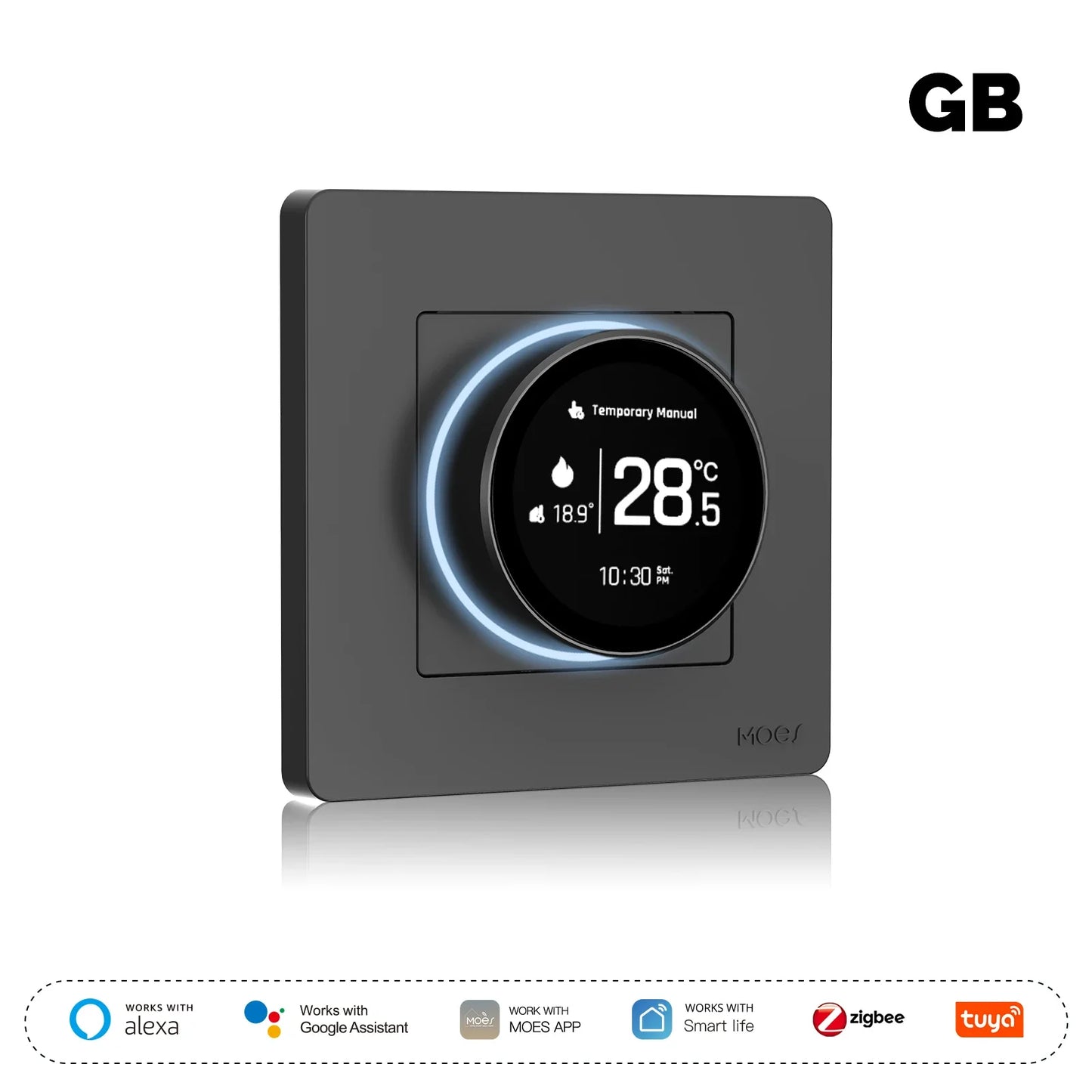 Termostato ZigBee Smart MOES Star Ring - Controllo Temperatura Alexa Google Caldaia Riscaldamento