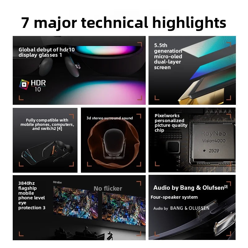 Occhiali AR TCL RayNeo Air 4 Pro - Display 135" 3D HD Cinema Privato Portatile