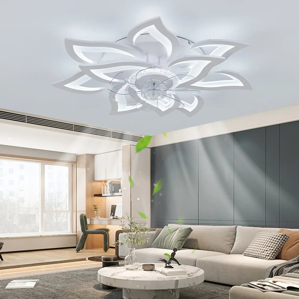 Ventilatore da Soffitto Smart con Luce LED - Telecomando 6 Velocità, Design Moderno per Cucina e Camera da Letto