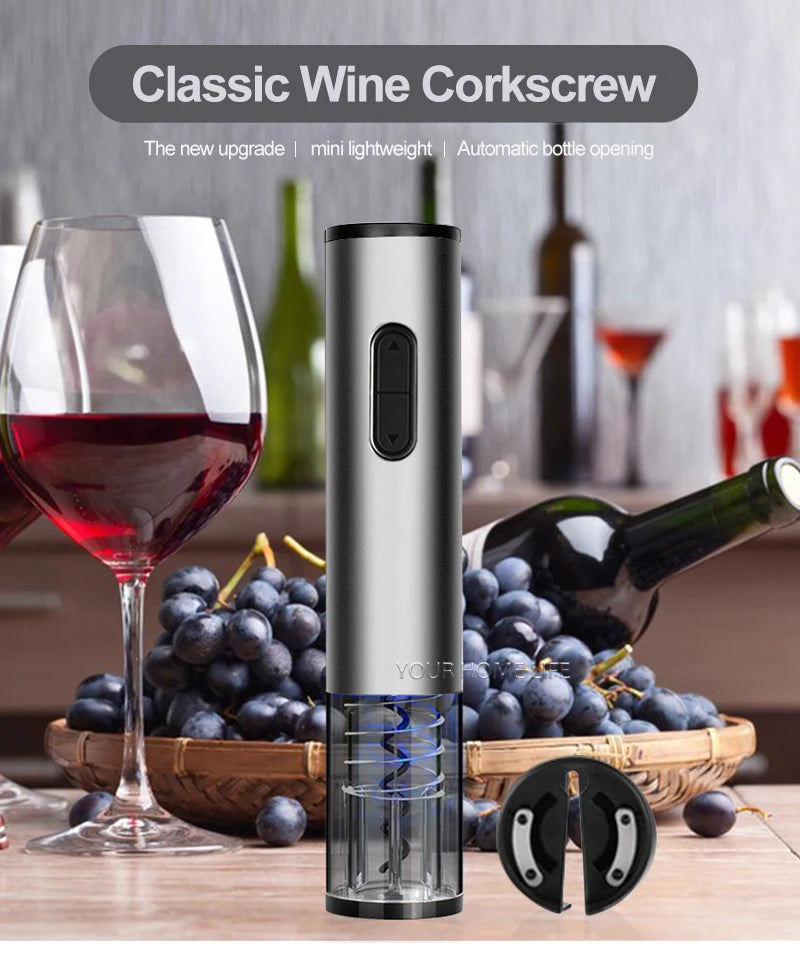 Cavatappi Elettrico Automatico Ricaricabile - Apribottiglie Vino con Tagliacapsule in Acciaio Inox