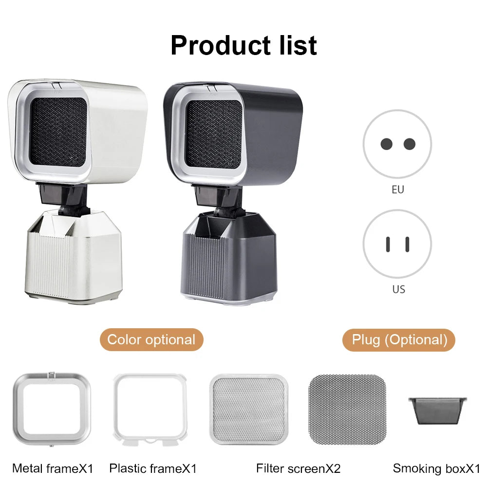 Cappa Aspirante da Tavolo Portatile - 2 Velocità 3600rpm, Altezza Regolabile, Doppio Filtro Lavabile