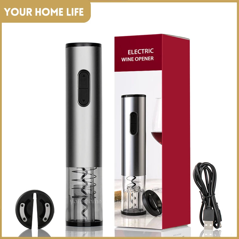 Cavatappi Elettrico Automatico Ricaricabile - Apribottiglie Vino con Tagliacapsule in Acciaio Inox