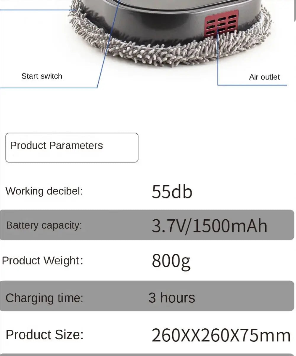 Robot Aspirapolvere e Lavapavimenti 3 in 1 Intelligente Ricaricabile con Spray e Funzione Asciutto/Bagnato