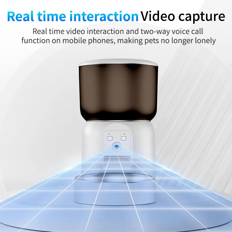 Distributore Automatico Cibo 3L con Telecamera WiFi per Gatti e Cani - Controllo App e Video HD