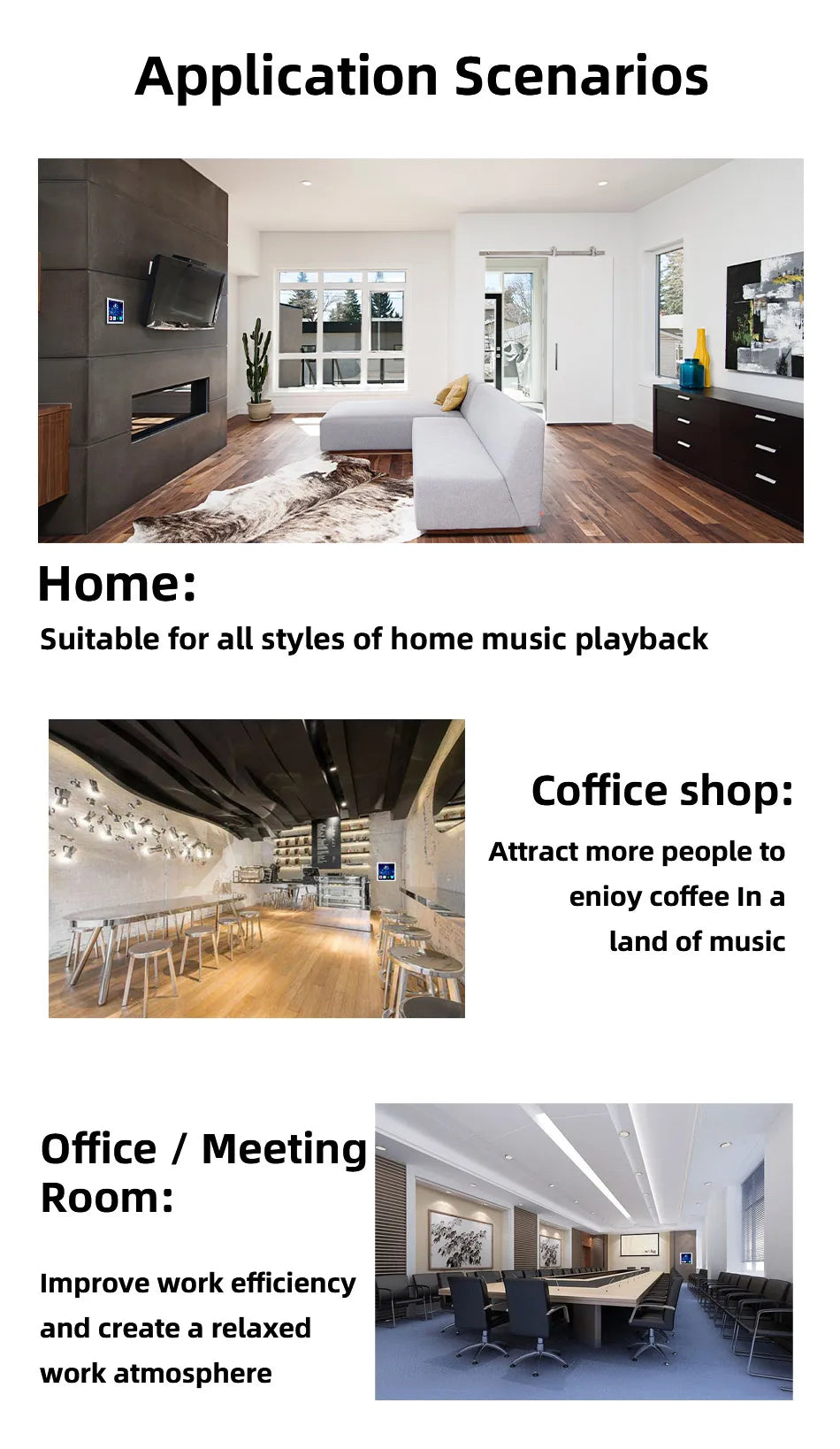 Amplificatore Home Theater WiFi Bluetooth Android 10.0 - Touch Screen 4", Controllo Vocale, 4 Canali