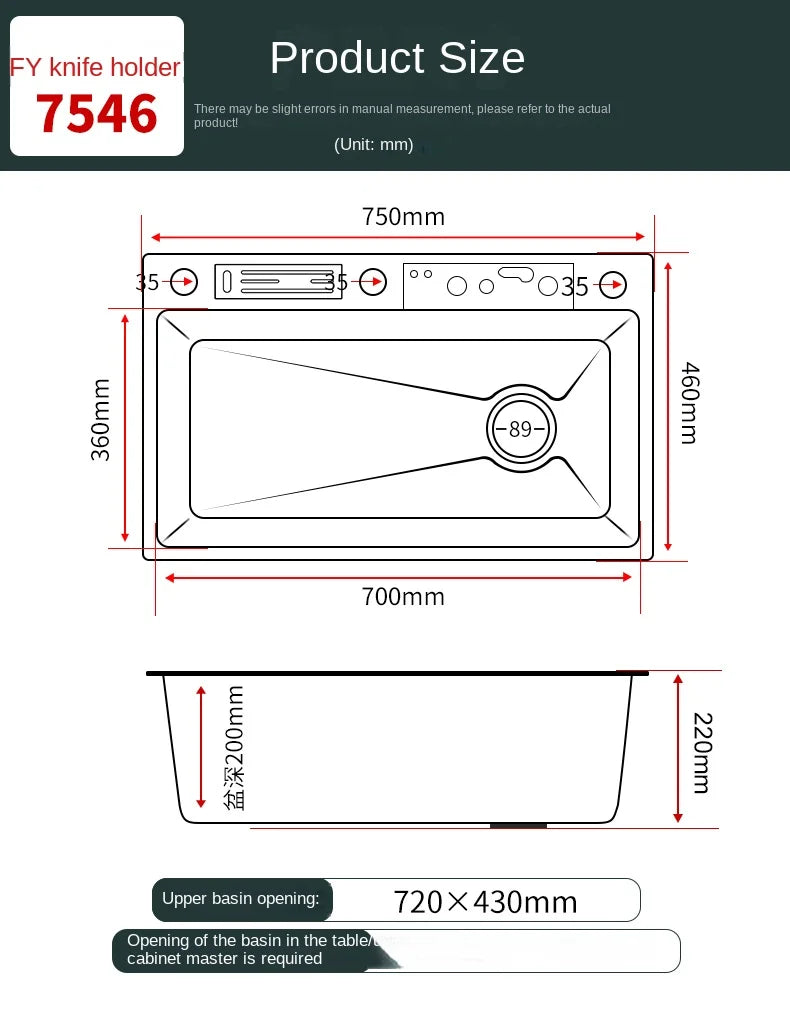 Lavello Cucina Acciaio Inox 304 Nano Black con Rubinetto Digitale a Cascata