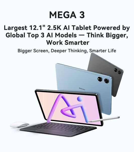 Blackview MEGA 3 Tablet 12.1" - Display 2.5K 90Hz, 12GB RAM, 256GB ROM, Android 15