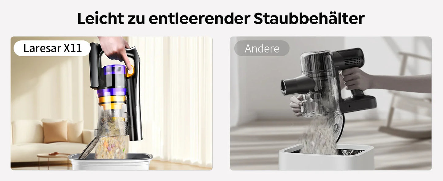 Aspirapolvere Senza Fili Laresar X11 550W 55000PA - Potenza Ciclonica 60 Min Autonomia