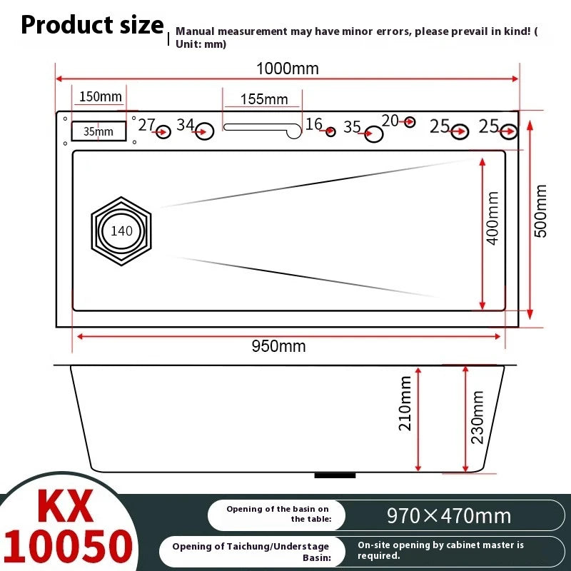Lavello Cucina Acciaio Inox con Cascata e Display Digitale - Vasca Singola Extra Large Multifunzione