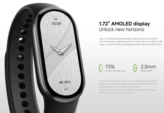 Xiaomi Mi Band 10 - Fitness Tracker con Display AMOLED 1.72" e 150+ Modalità Sport