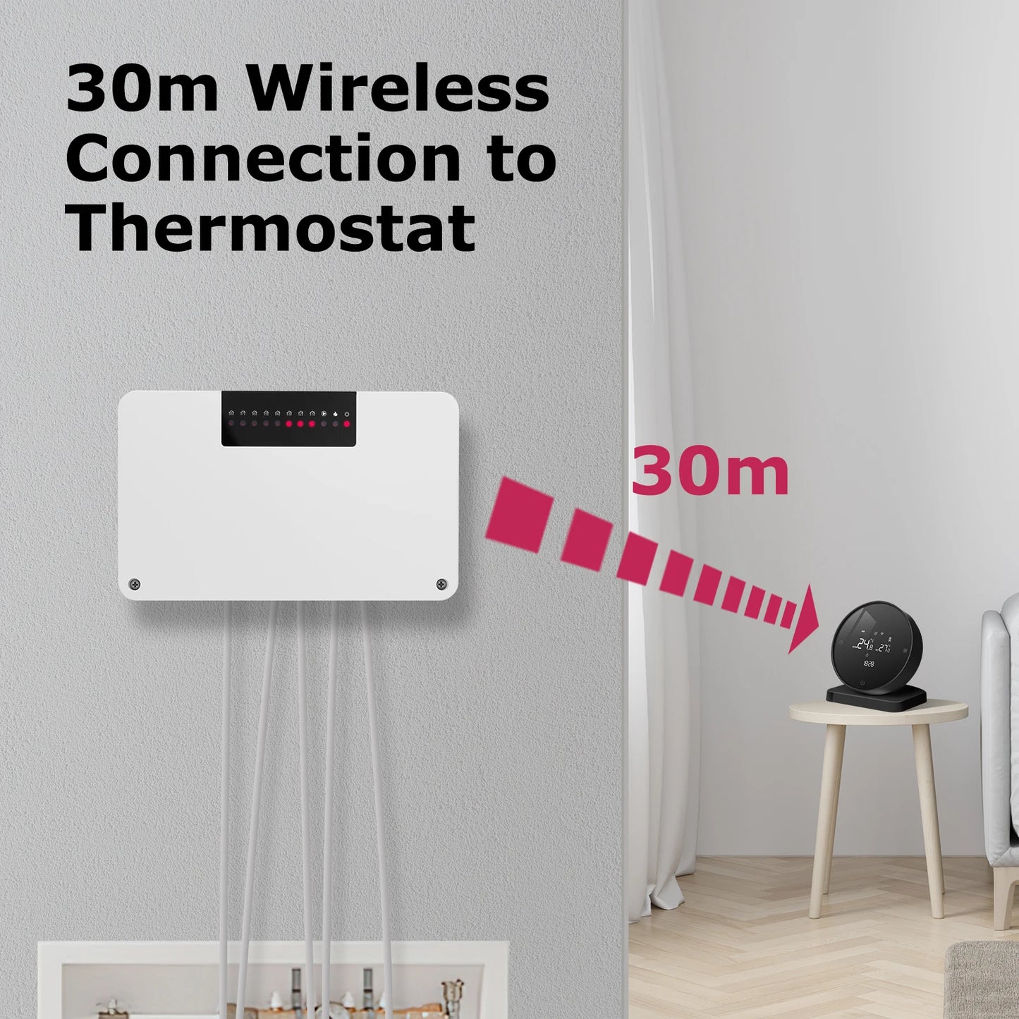 Centralina Termostatica Wireless Beok CCT-28-X WiFi 8 Zone per Riscaldamento a Pavimento e Caldaia