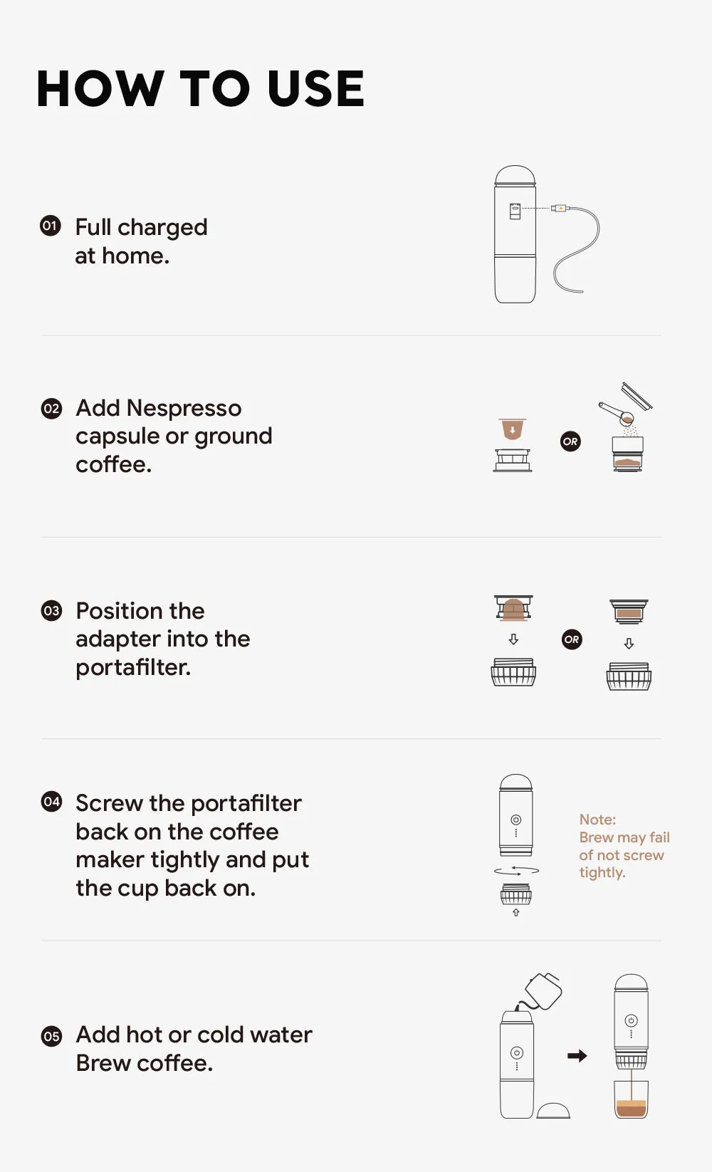 Macchina Caffè Espresso Portatile ICafilas ME2218 - 2 in 1 Capsule e Macinato, Riscaldamento Automatico