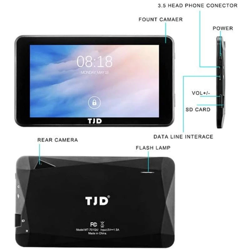 Tablet Android 10 da 7" - 2GB RAM 16GB ROM, IPS 1024x600, Dual Camera, WiFi