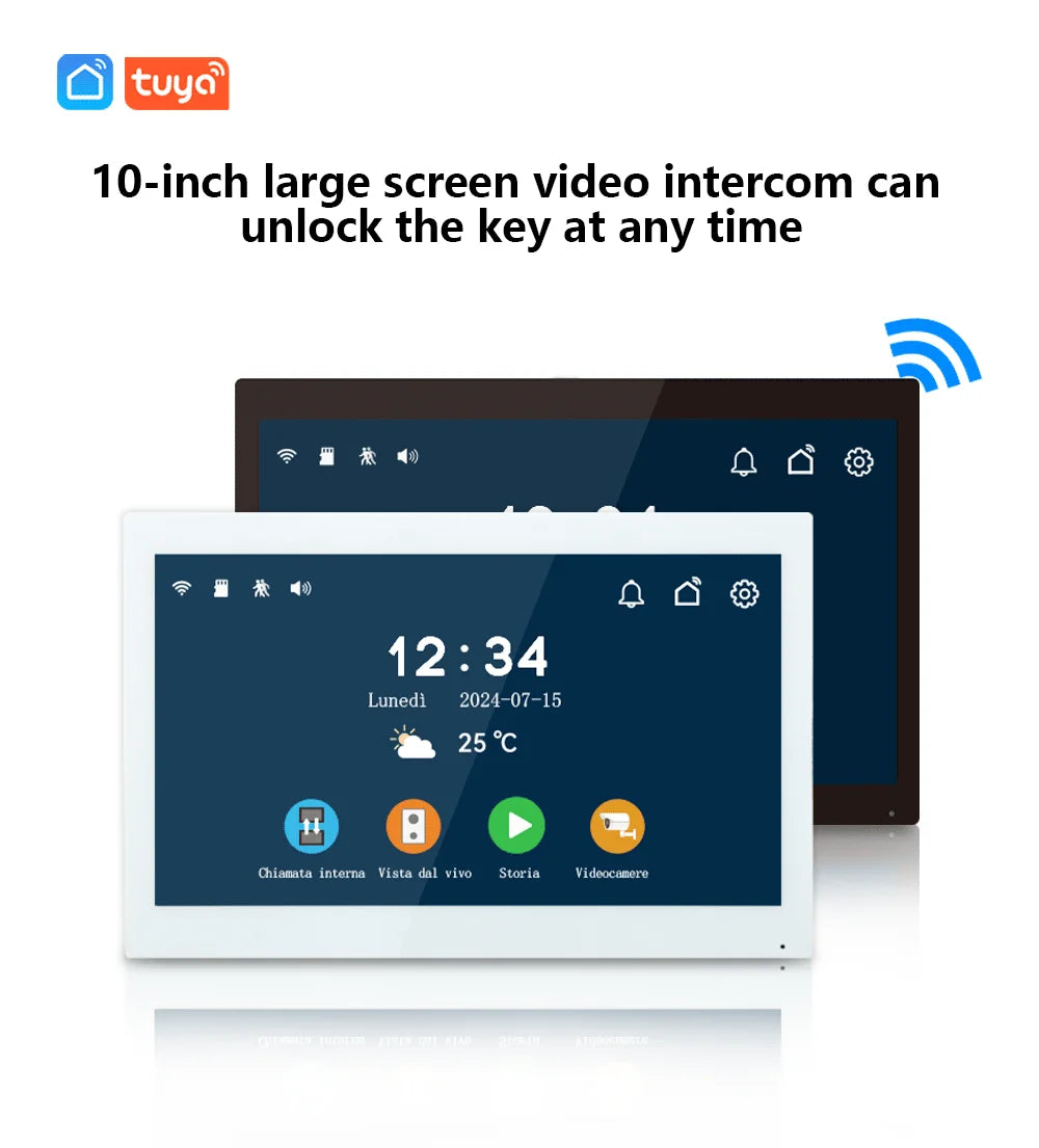 Videocitofono Smart WiFi Anjielo 2 Fili - Monitor Touch 7" IPS 1080P Impermeabile con App TUYA