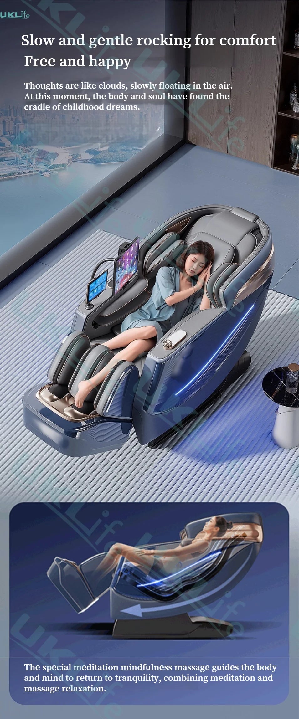 Poltrona Massaggiante 6D Zero Gravity SL Track - Controllo Vocale AI Riscaldamento Thai Stretch