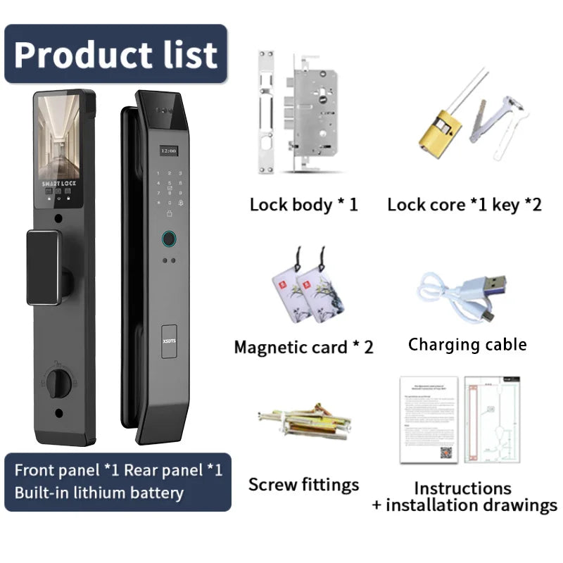 Serratura Smart WiFi con Riconoscimento Facciale 3D e Telecamera Integrata