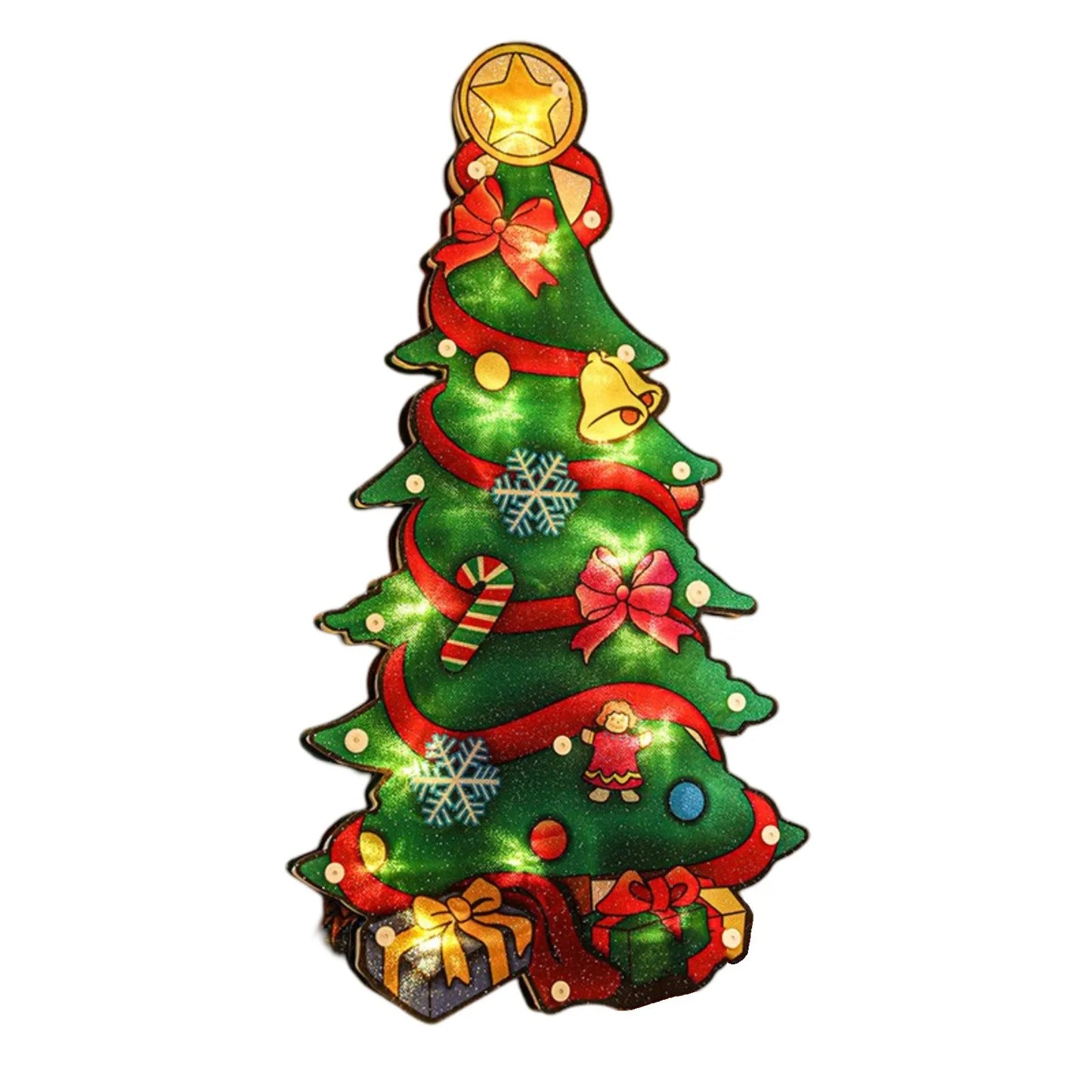 Decorazione Natalizia Luminosa con Ventosa - Pupazzo di Neve e Babbo Natale per Finestre