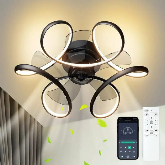 Ventilatore da Soffitto Decorativo con Lampada - Motore Reversibile, Design Moderno per Soggiorno e Cucina