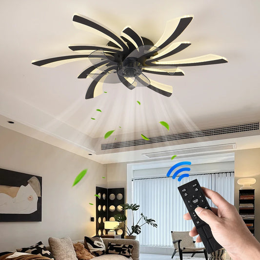 Ventilatore da Soffitto Dimmerabile con Luce LED e Telecomando - Controllo APP, Design Moderno, Silenzioso