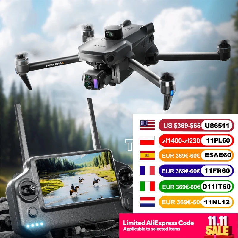 Drone GPS Professionale P7 MAX 8K - Trasmissione 20km, Radiocomando con Schermo, Brushless