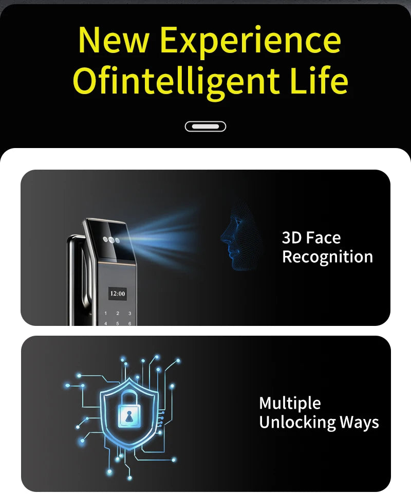 Serratura Smart con Riconoscimento Facciale 3D, Impronta Digitale e App Wishome