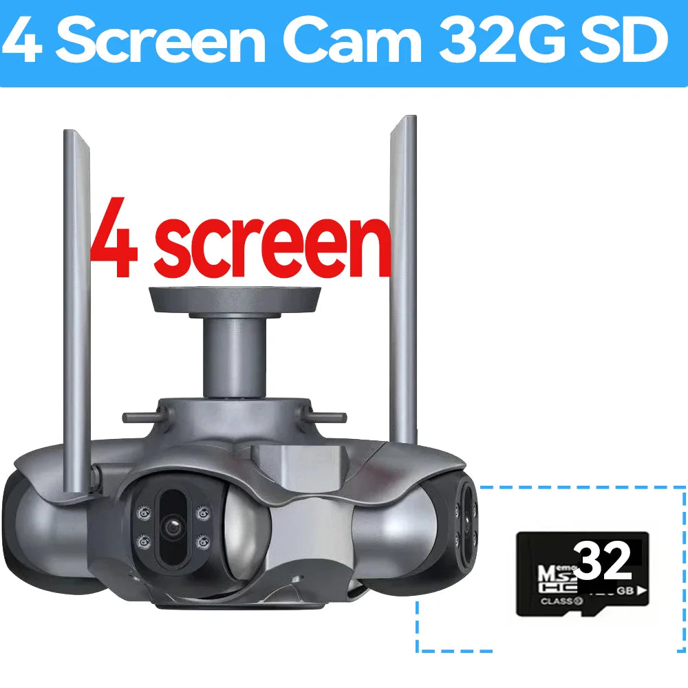Telecamera WiFi 25MP Cinque Lenti PTZ 720° - Videosorveglianza IP 10K 20MP per Casa