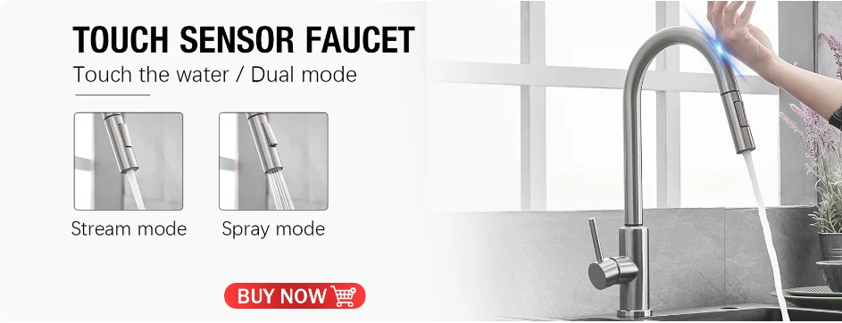 Rubinetto Cucina Smart con Sensore Touch e Movimento - Miscelatore Estraibile Oro