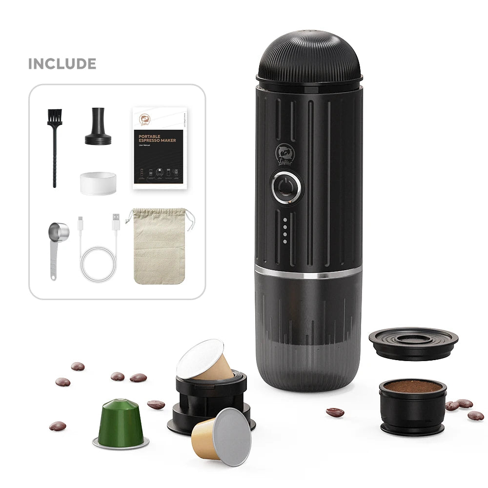 Macchina Caffè Espresso Portatile ICafilas ME2218 - 2 in 1 Capsule e Macinato, Riscaldamento Automatico