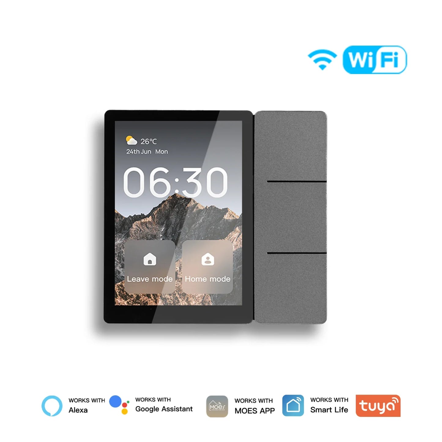 Pannello di Controllo Smart MOES WiFi 3.5" Touch Screen con Hub Bluetooth Mesh e 3 Relè Integrati