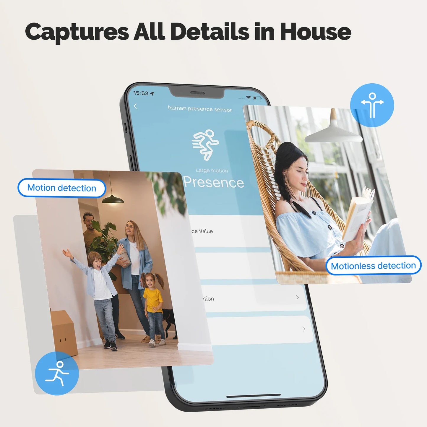 Sensore di Presenza MOES Zigbee 3.0 Radar mmWave 24GHz con PIR - Rilevamento Movimento e Presenza Statica Tuya