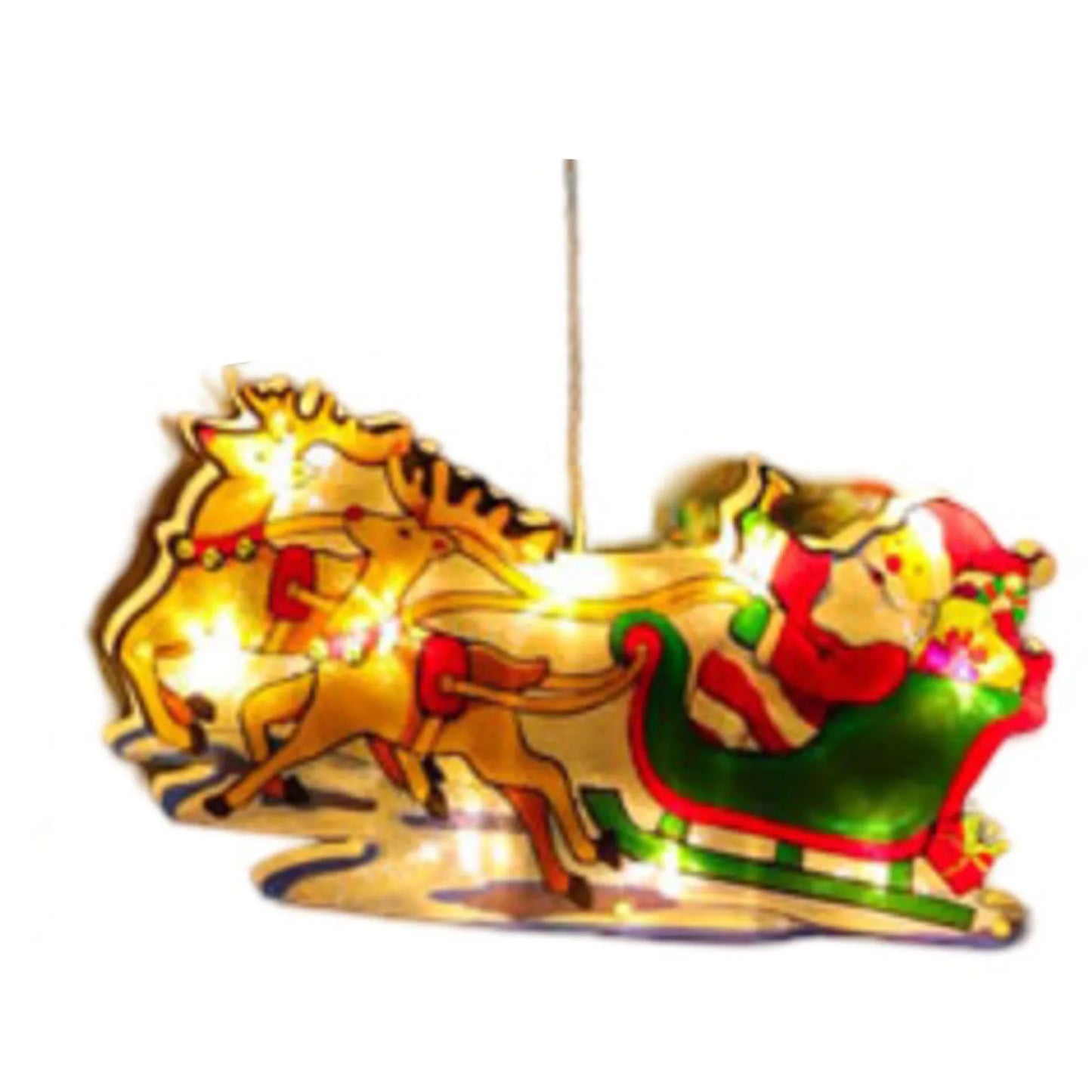 Decorazione Natalizia Luminosa con Ventosa - Pupazzo di Neve e Babbo Natale per Finestre