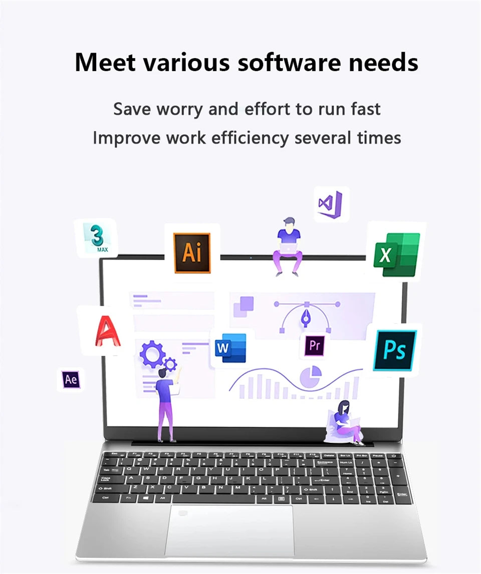 Laptop 15.6" Intel Core i7 | 16GB RAM | SSD | Windows 11 Pro | Riconoscimento Impronte Digitali