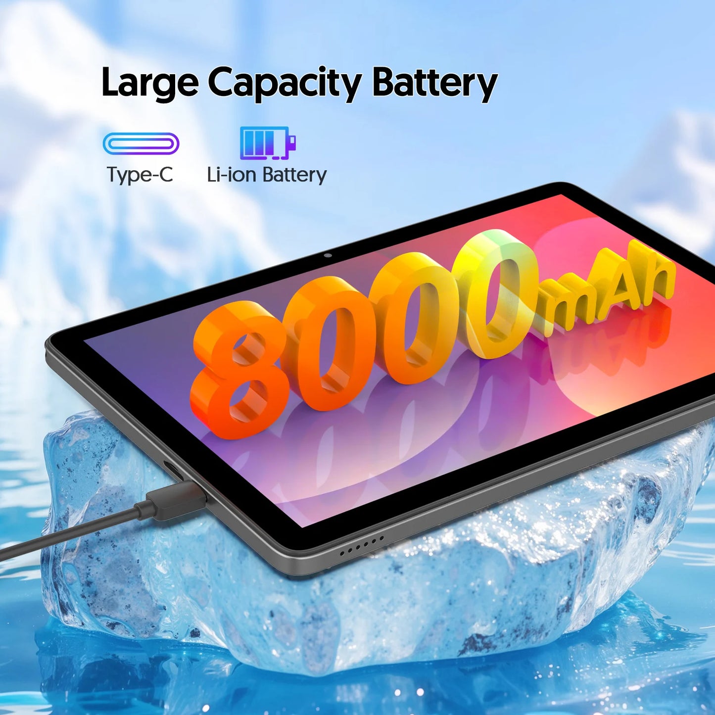 Tablet Android 15 BAKEN 10" - 24GB RAM 128GB ROM, Processore Penta-Core, WiFi 5G, Batteria 8000mAh