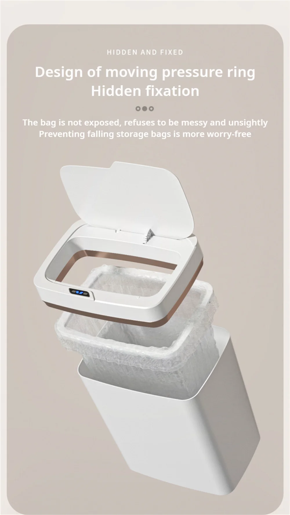 Cestino Intelligente per Bagno con Insaccamento Automatico 15L