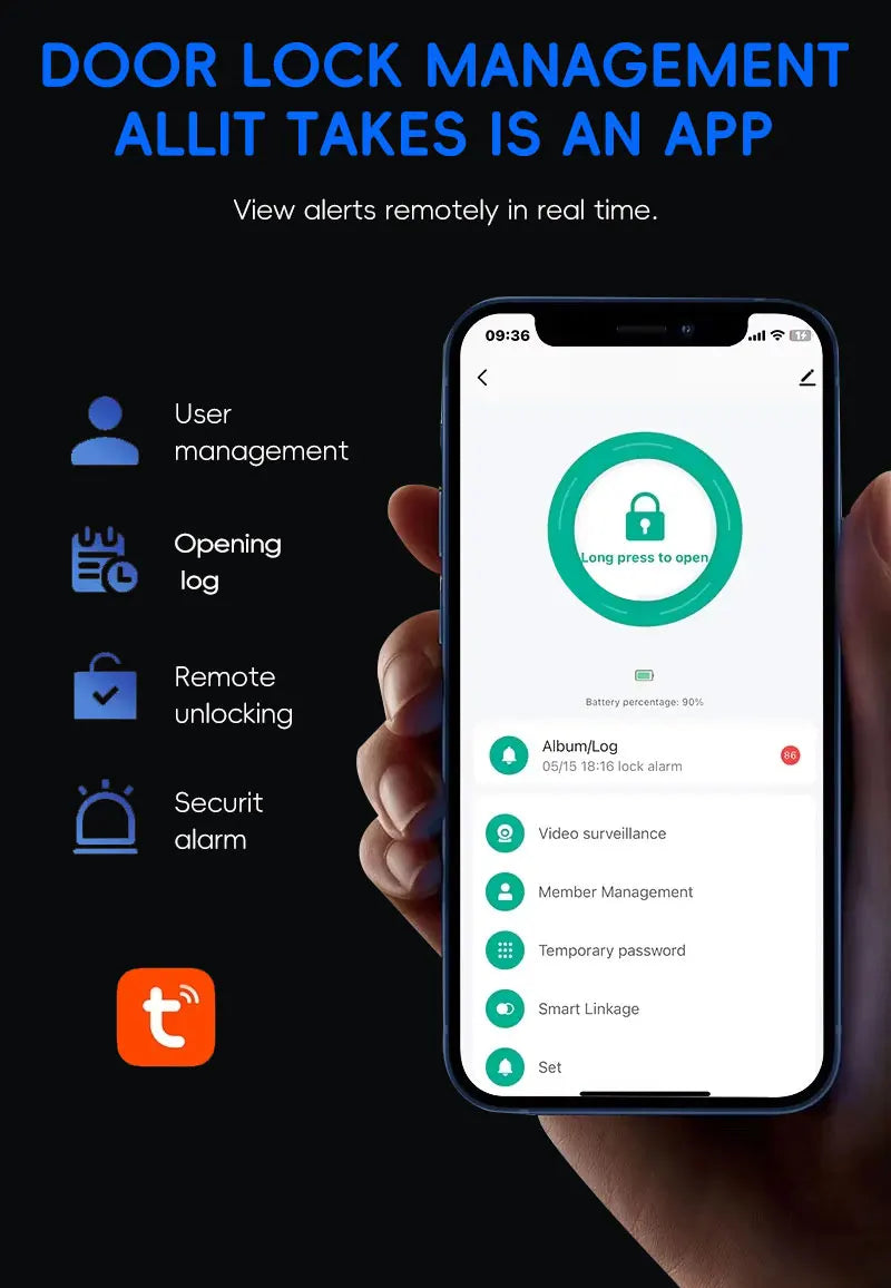 Serratura Smart WiFi con Riconoscimento Vena Palmare e Facciale 3D