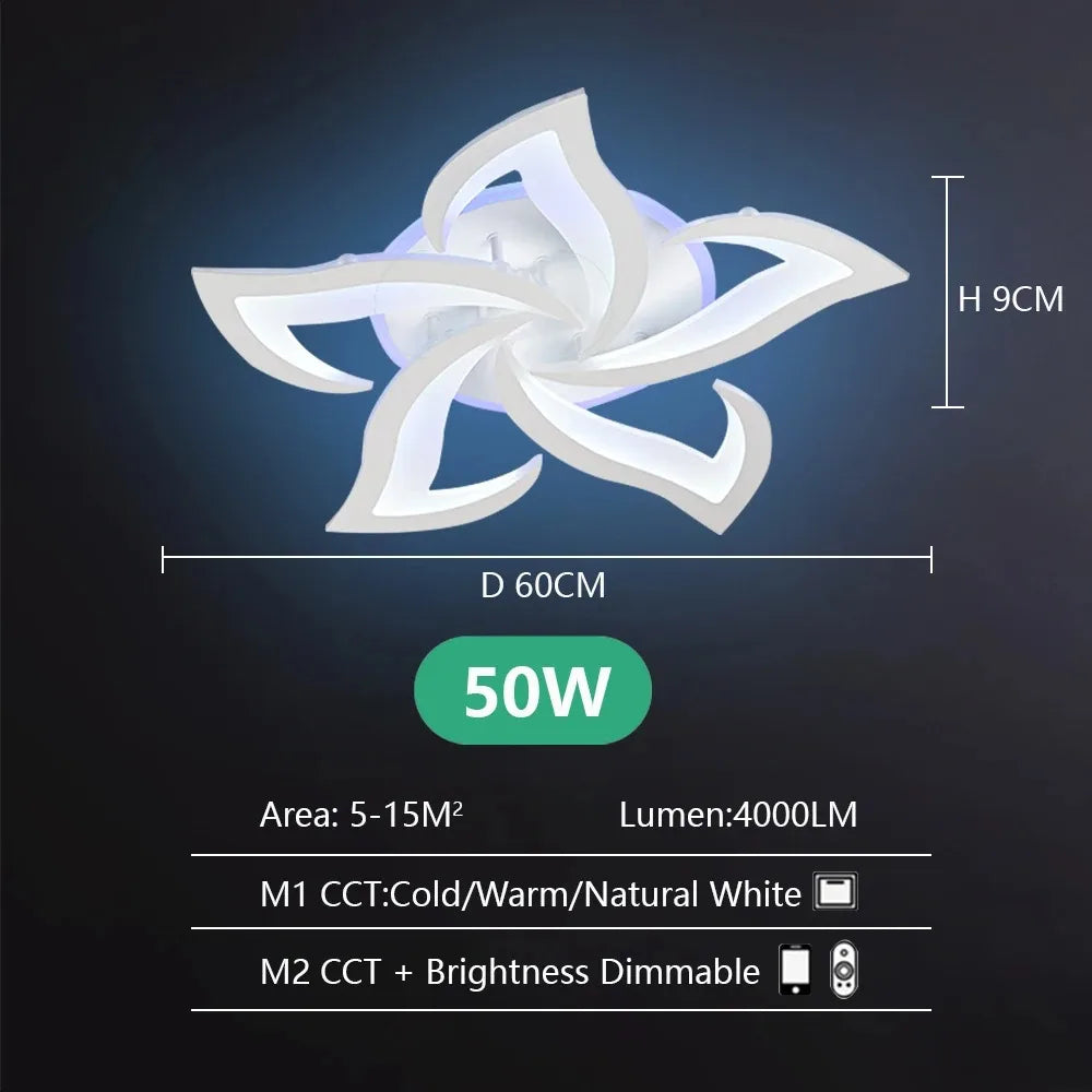 Lampada da Soffitto LED IRALAN Design Fiore - Dimmerabile con Telecomando, Luce RGB Colorata, Moderna per Camera da Letto